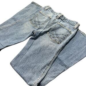 Y2K GAP Low Rise Flare Jeans Women’s 8 Embroidered Pocket